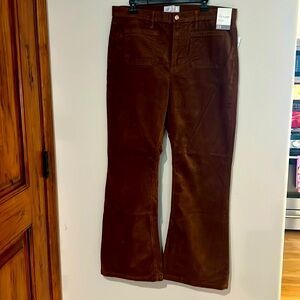 Gap Terra Cotta Color High Rise 70s Flare Corduroy Pants Size 33/16R